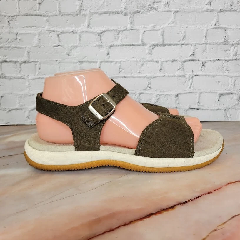 Sandalia LL Bean para mujer talla 7 marrón oscuro oliva hebilla lateral cómoda gamuza caminar Foto 3 de 4