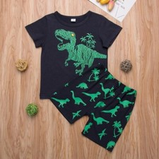 NEW Boy's Navy Dino Shorts Outfit