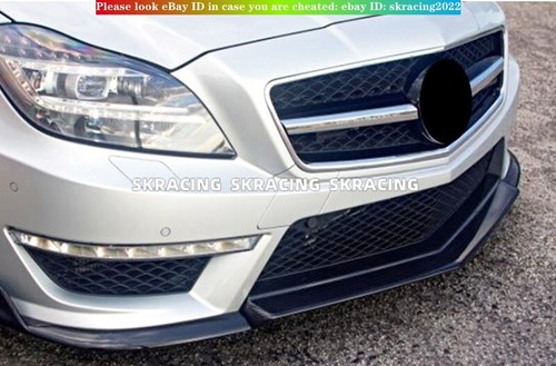 Real Carbon Fiber Front Bumper Spoiler Lip 3PCS For Mercedes Benz W218 CLS63 - Picture 9 of 15