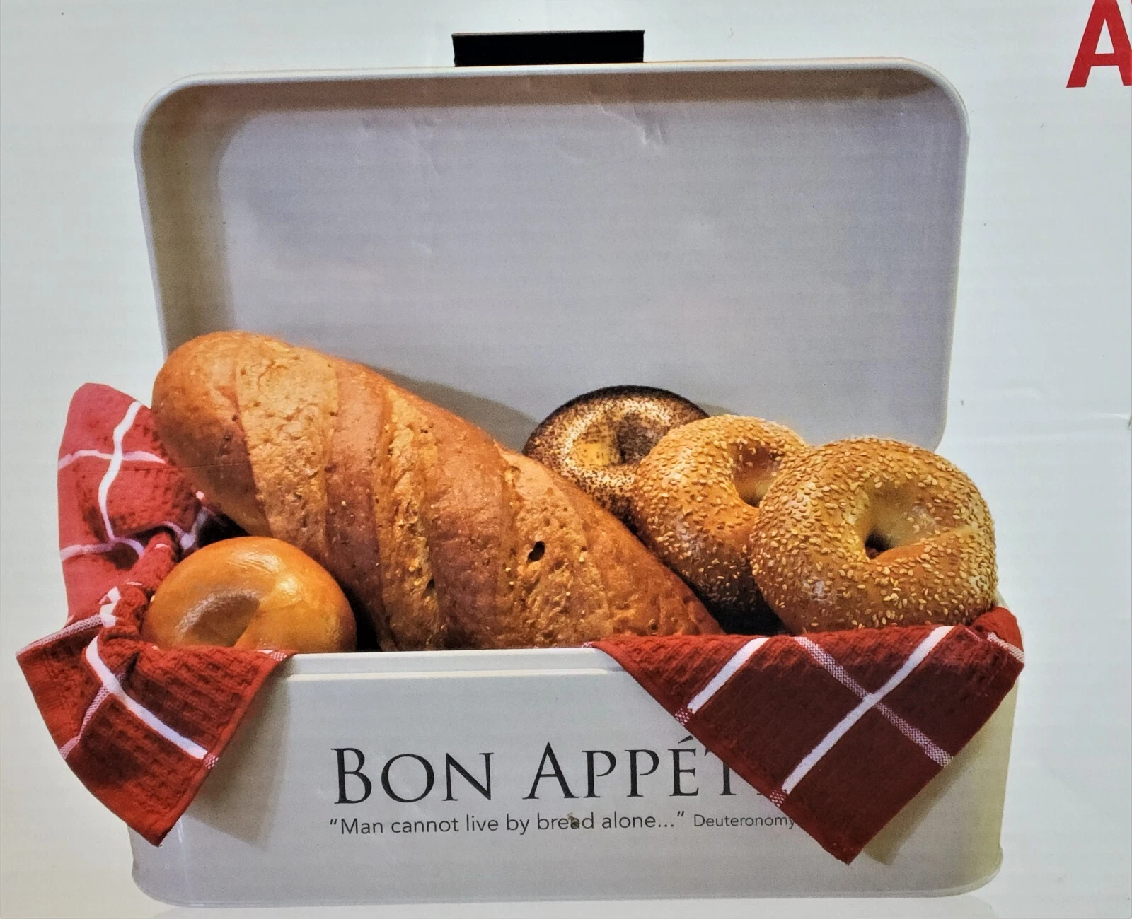 Large Metal Bread Box for Kitchen, Bread Bin/Bread Storage/Bread Holder, Cream