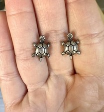 Sterling Silver Tiny Turtle Stud Earrings