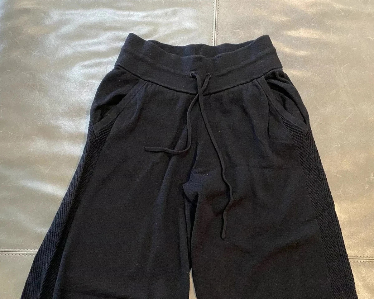 Lululemon Athletica Womens Wide Leg Casual Pants Knit Wool Feel Black 2