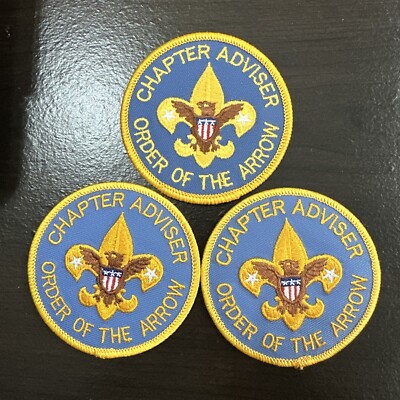 Boy Scout Chapter  Advisor Order Of The Arrow Position Patch 3-Patch Set