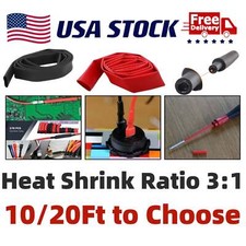 Heat Shrink Tubing Marine Grade 3:1 Black Red Wire Insulation Cable Sleeves