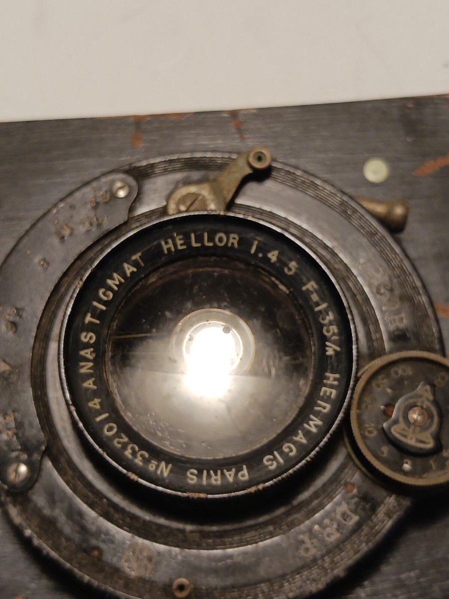 Rare~ Vintage Antique Hermagis Paris Camera Lens Anastigmat Hellor