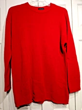 Vtg. LIMITED Lambswool/Angora Red Womens M Knit Sweater Oversized Crew Neck