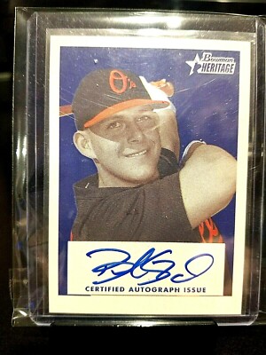 2006 BRANDON SNYDER BOWMAN HERITAGE ROOKIE ON CARD AUTO #SG-BS. GEM.