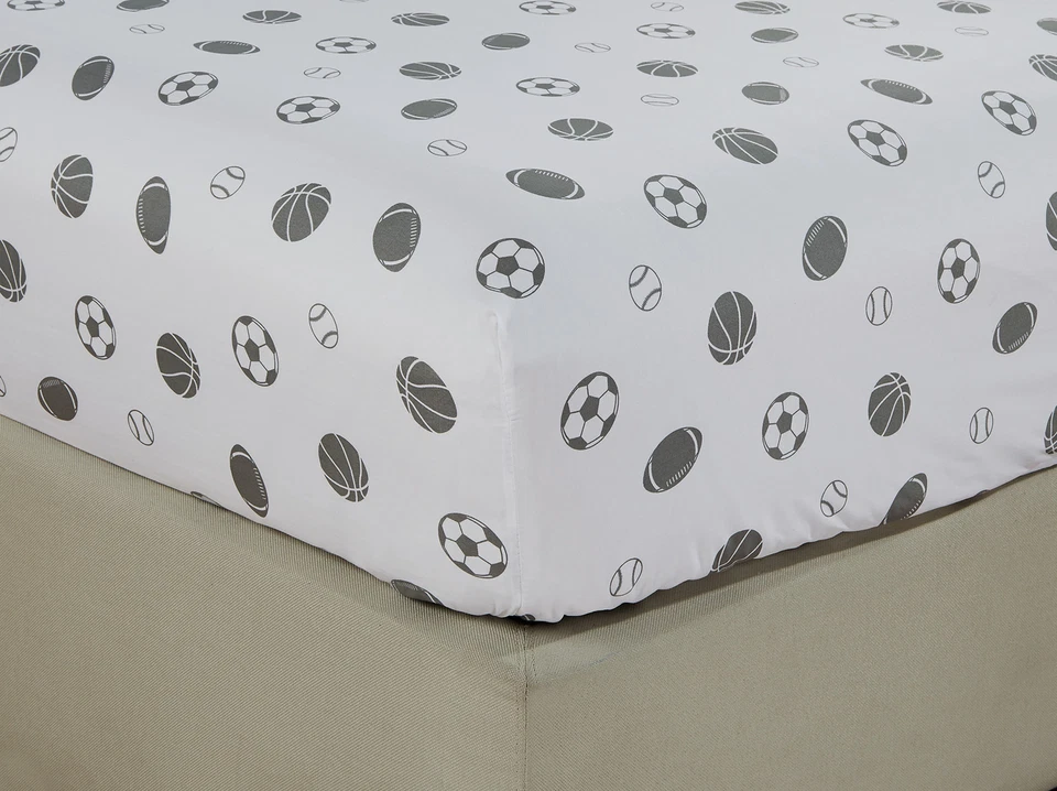 Kids/Teens Sports Microfiber Sheet Set Soccer Basketball Football Baseball Sheet - Image 4 of 4