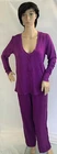 Maidenform Charisma purple  Long Sleeve Knit pj shirt & pant 2pc Set, Women M