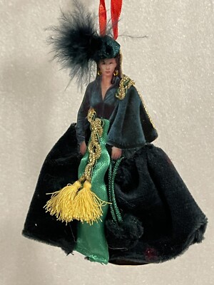 Scarlett O'Hara Tree Ornament 2001 Bradford Editions''The Green Drapery Dress'' 4''