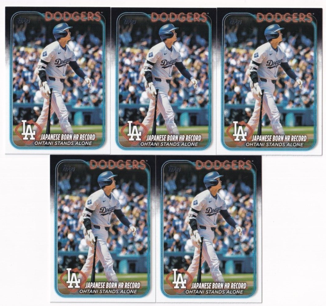 (5) Shohei Ohtani 2024 TOPPS UPDATE JAPANESE HR RECORD LOT #US123 DODGERS