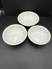 Pier 1  Set of 3 Nesting Bowls White Mixing Serving 8.5" + 9" + 10"  Heavy Gift 