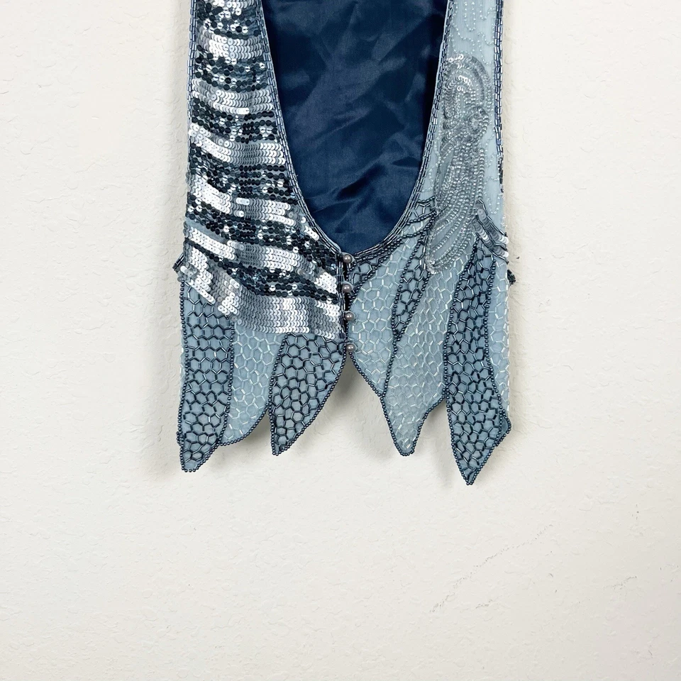 Chaleco Kimchi y Azul Adornado con Cuentas Talla Mediana Foto 2 de 4