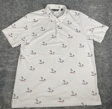 Travis Mathew Shirt Mens 2XL Golf Polo Palm Trees Island Print Rally Time