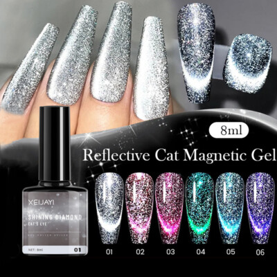 Magnetischer Nagellack Soak Off Uv Cats Eye Gelpolitur Glitzer Nail Art*」  