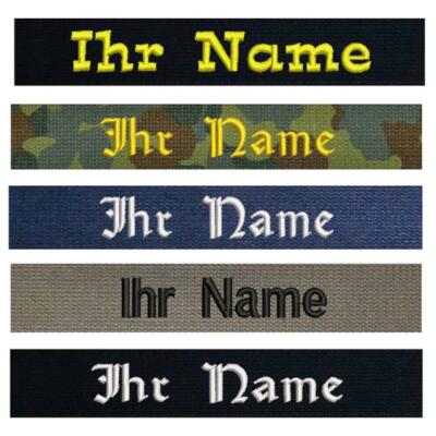 Namensschild mit Klett Bundeswehr, Namensstreifen, Marine, Feuerwehr, kaki
