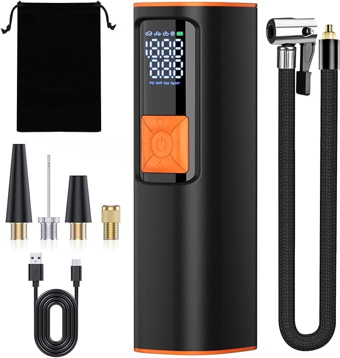 Портативный воздушный компрессор для накачки шин VONAURAL, воздушный насос 150 фунтов на квадратный дюйм - Черный