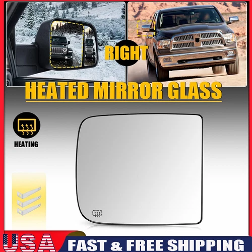 Right Left Side Upper Heated Trailer Tow Mirror Glass Fit 2010-18 Ram 2500 3500
