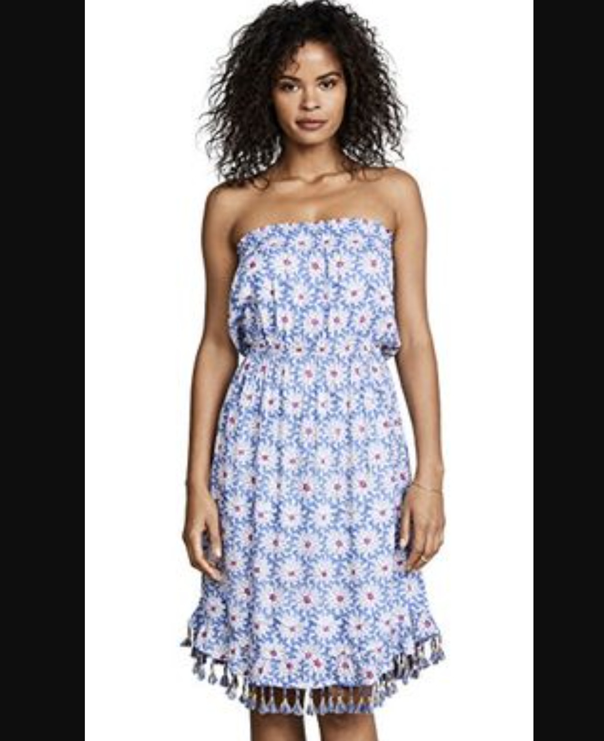 Roberta Roller Rabbit Blue Printed Strapless Tass… - image 2