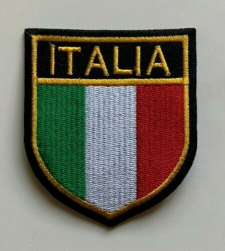 ITALIA / Italian National Flag Sheild - Embroidered Iron on Sew on PATCH - Afbeelding 1 van 1
