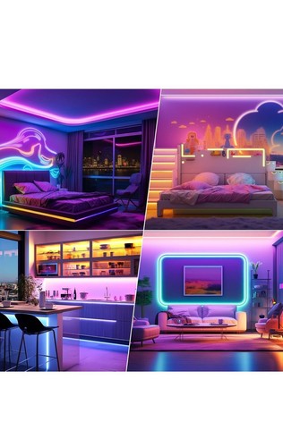Striscia LED 15 Metri, Bluetooth RGB Smart 5M Con Telecomando, Controllo Con App - Foto 4 di 4