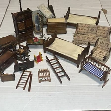 Vintage Doll House Wooden Furniture Lot Concord Miniatures, Price Products AS IS