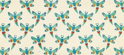 Poole Keramik Libelle Design Aquarell Gemälde 1987 Elaine Williamson