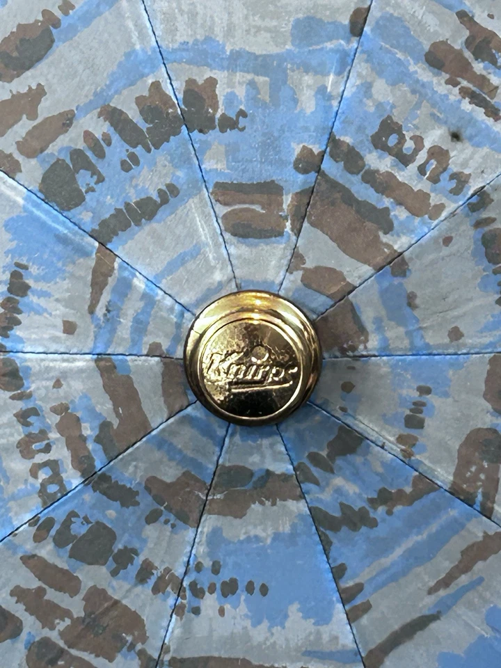 De Colección MCM KNIRPS Paraguas de Bolsillo Patrón Abstracto Azul Gris Estuche con Cremallera a Juego Foto 4 de 4