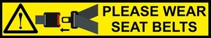Please Wear Seat Belt Self Adhesive Sticker