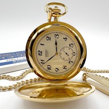 Seiko Quartz Pocket Watch 7N07-0010 Gold Sub-Dial