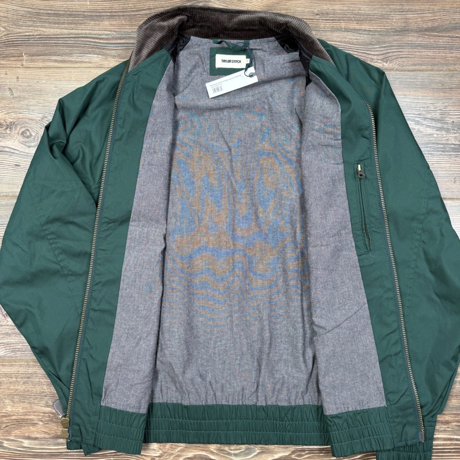 Taylor Stitch Mens Size 42 LARGE Dean Jacket Dark Spruce Twill Harrington NWT image 4