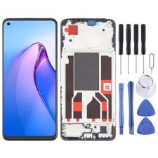 For OPPO Reno8 5G CPH2359 AMOLED Display Full LCD Screen Touch Digitizer Frame