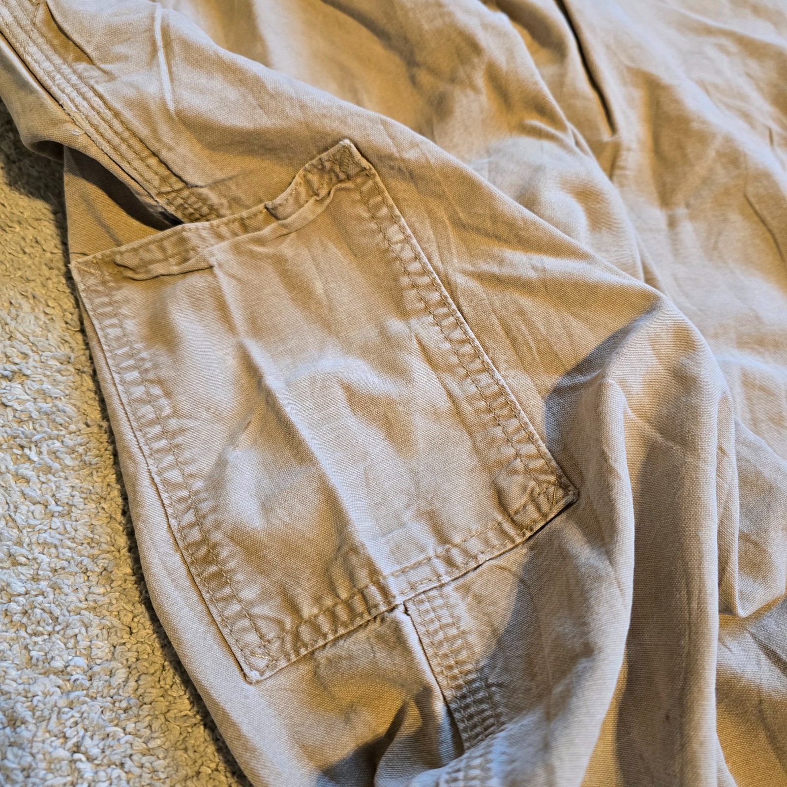 Carhartt Men's 33 x 30 Pants Brown Carpenter Loose Work Dungaree Fit B151 DKH image 7