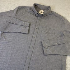 Flint and Tinder Shirt Mens 2XL Gray Button Up Chevron Knit Texture Huckberry