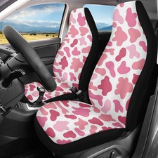 2pc Car Front Seat Covers Cow Zebra Blackwhite Pink Print Universal Seat Cushion 2pc Car Front Seat Covers Cow Zebra Blackwhite Pink Print Universal Seat Cushion