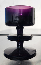 RONALD STENNETT-WILLSON RETRO WEDGWOOD SHERINGHAM GLASS TWO RING CANDLE HOLDER