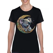 Celtic Moon Koala T-Shirt Spiritual Lunar Forest Animal Wildlife Women's Tee