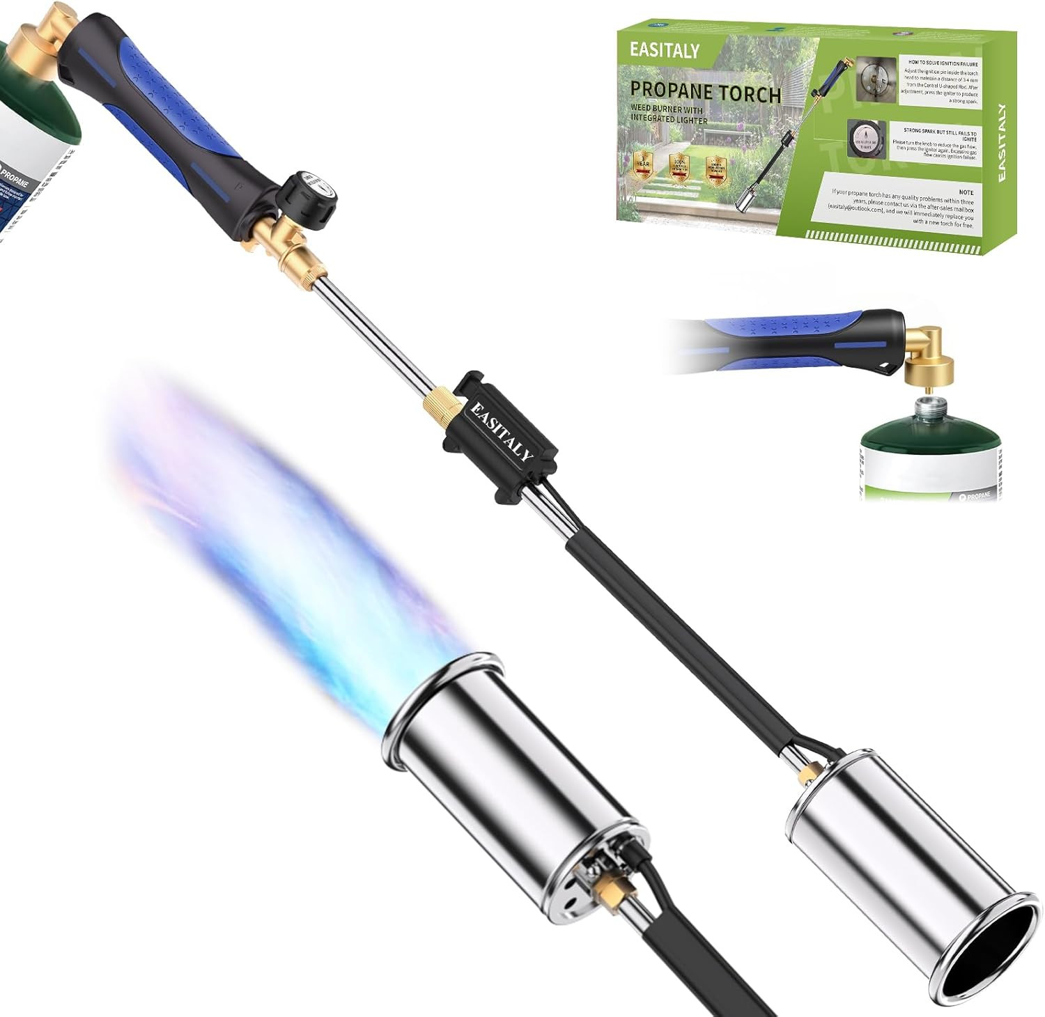 Propane Weed Torch Burner with Self Ignition, Heavy Duty Garden Torch for Weeds