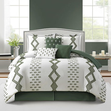 7-Piece California King Comforter Set with Geometric Design