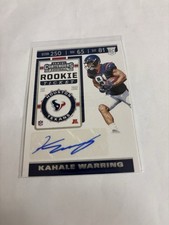 2019 Panini Contenders - Rookie Ticket Kahale Warring #219 (AU, RC)