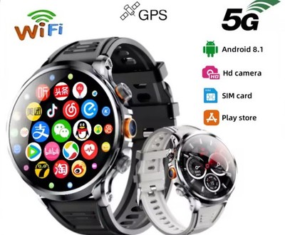 5G Smartwatch mit Android 64GB WLAN SIM GPS HD Kamera & Play Store für Alltag