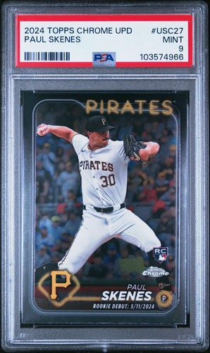 2024 TOPPS CHROME UPDATE #USC27 PAUL SKENES ROOKIE RC PSA 9