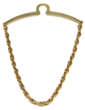 Tie Collar Bar Rope Chain Gold Hook Button 2-1/2" inch Vintage Men's Formal Wear