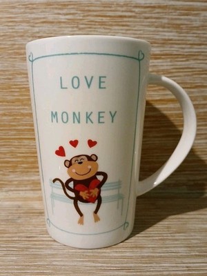 Neuer großer ''Love Monkey'' Fine China Latte Becher 12,5 cm hoch (B5/2)