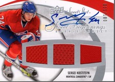 2007-08 Sweet Shot Rookie Jersey Auto #142 Sergei Kostitsyn /100 - HKY