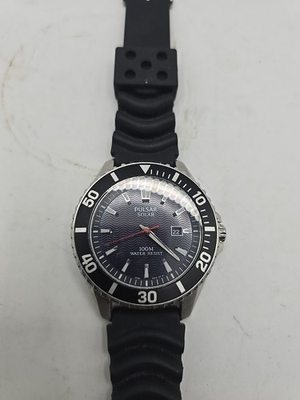 #ad PULSAR Solar Quartz Watch 100M Water Resistant Black Dial Stylish Sport No Batte $52.50