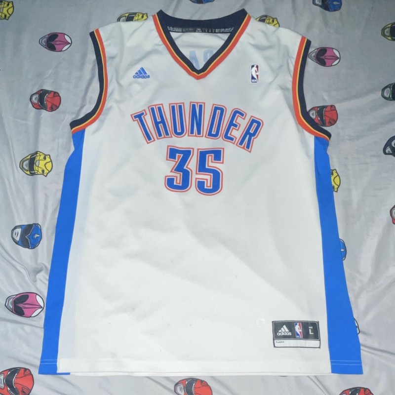 Adidas Kevin Durant #35 Oklahoma City Thunder NBA Jersey L White/Blue