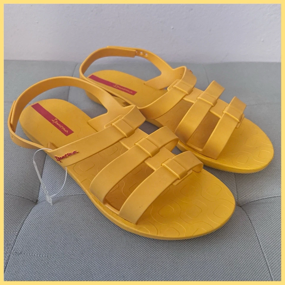 NOVO IPANEMA Sandália Feminina Slingback Gladiador Laranja 8 EUA Ajustável - Imagem 2 de 4