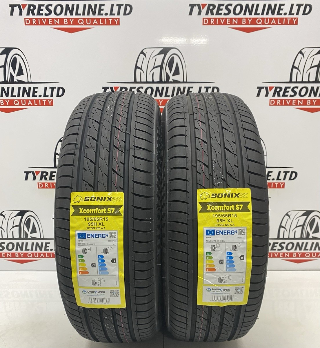 2 X 195 65 15 SONIX X-COMFORT 195/65R15 95H XL NEW C & B RATED M+S