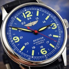 Raketa Aviator Military Vintage Watch 24H Mechanical Soviet Men s Wristwatch